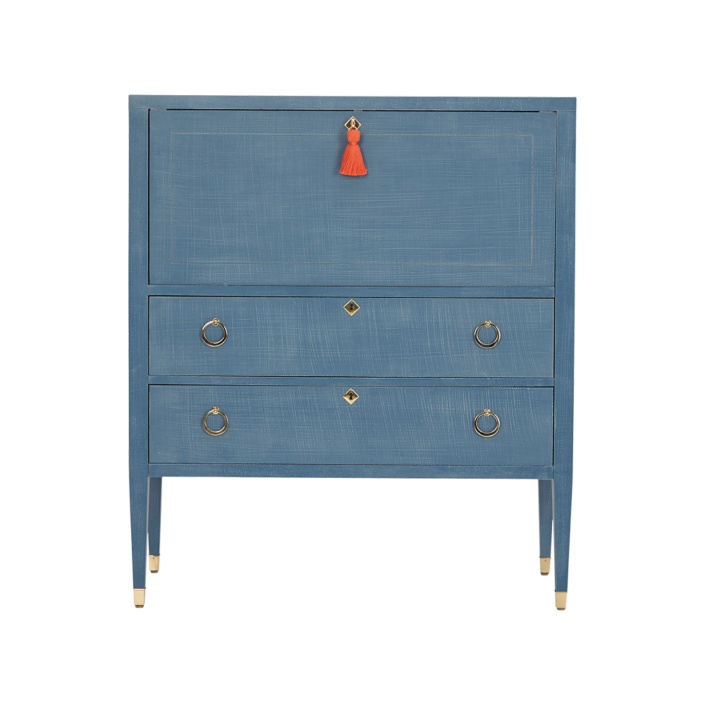 Oomph Tables Easton Secretary Desk: Denim Blue Finish 6 Oomph Tables Easton Secretary Desk: Denim Blue Finish