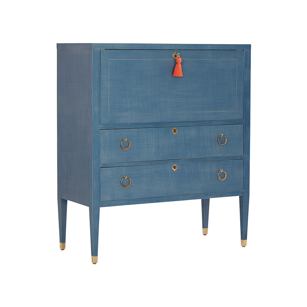 Oomph Tables Easton Secretary Desk: Denim Blue Finish 5 Oomph Tables Easton Secretary Desk: Denim Blue Finish