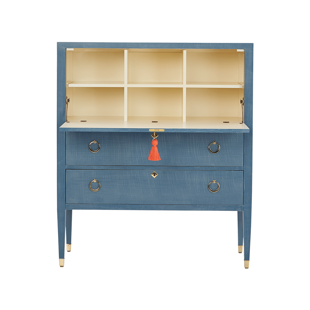 Oomph Tables Easton Secretary Desk: Denim Blue Finish 7 Oomph Tables Easton Secretary Desk: Denim Blue Finish