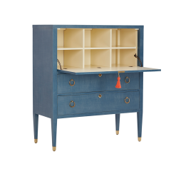 Oomph Tables Easton Secretary Desk: Denim Blue Finish
