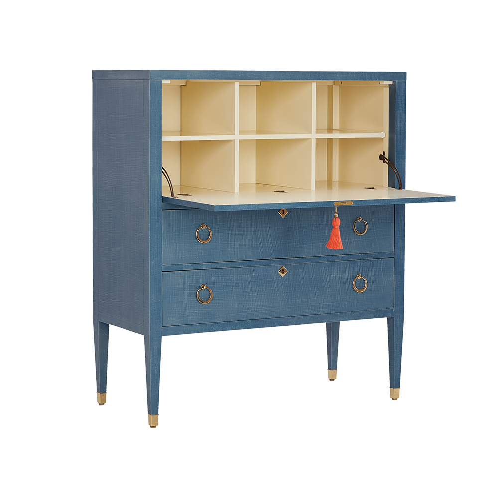 Oomph Tables Easton Secretary Desk: Denim Blue Finish 3 Oomph Tables Easton Secretary Desk: Denim Blue Finish