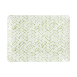 Oomph Nina Campbell Collection Nina Campbell Green Basketweave Tray - Medium